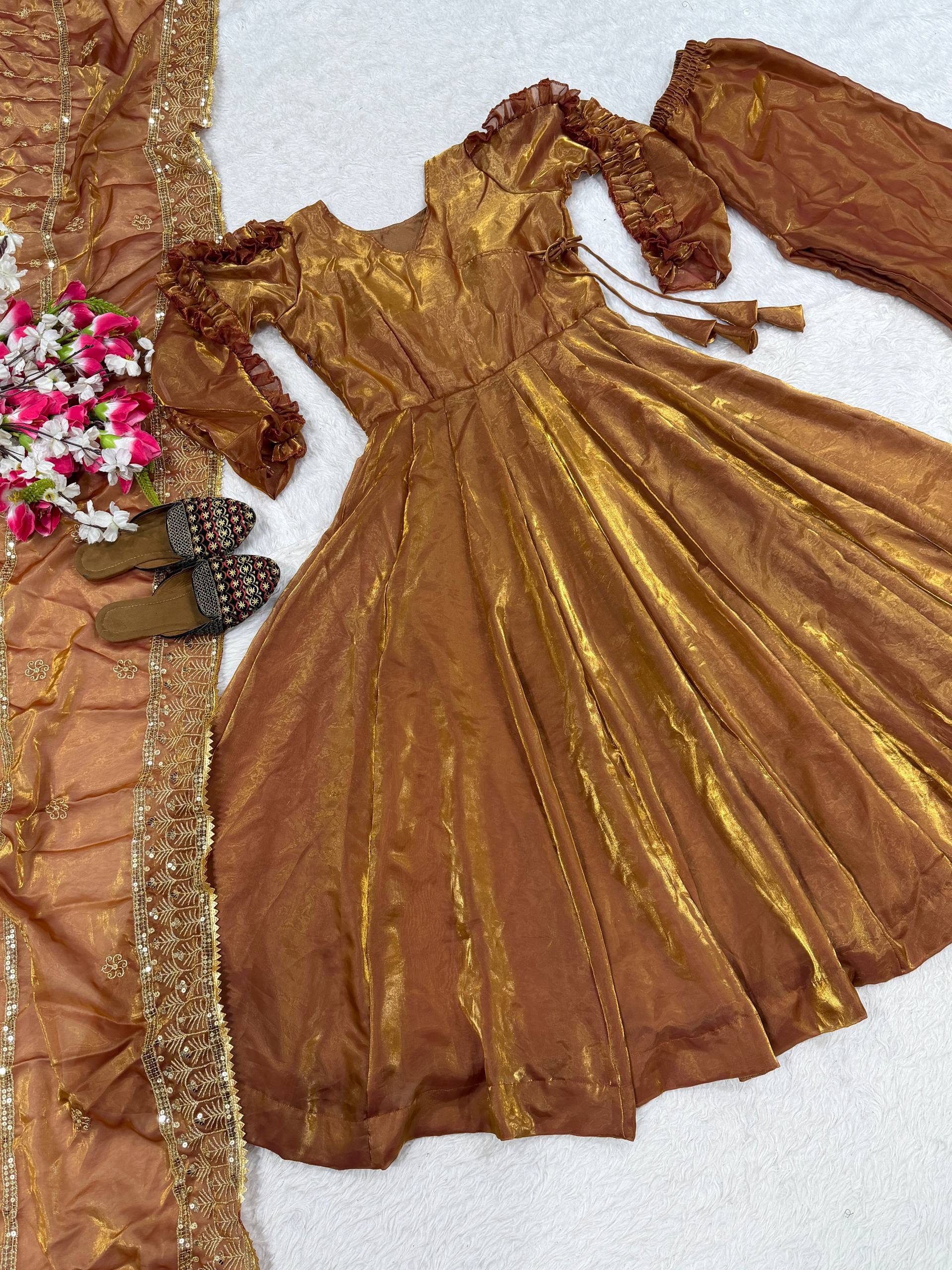 Urban Russet Luminous Flared Anarkali